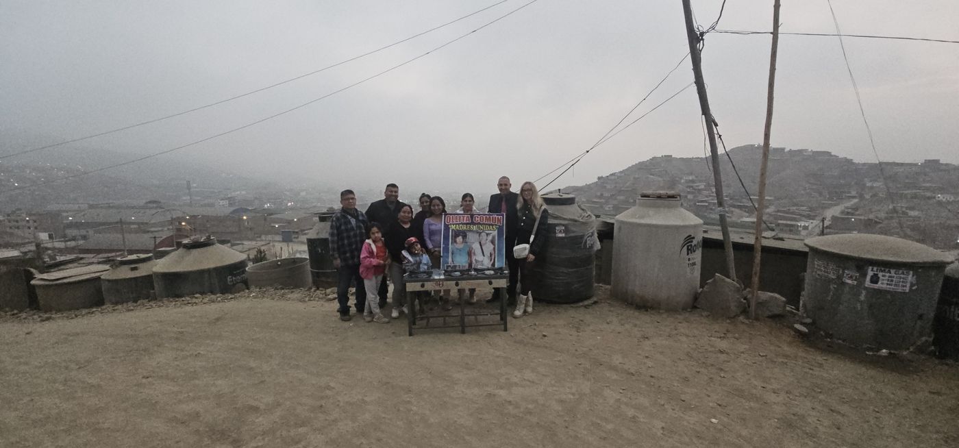 With families at dusk