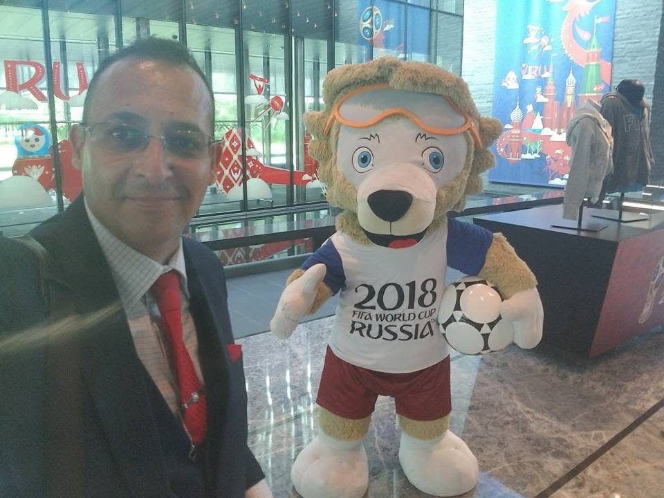 With Zabivaka, the mascot of the 2018 World Cup